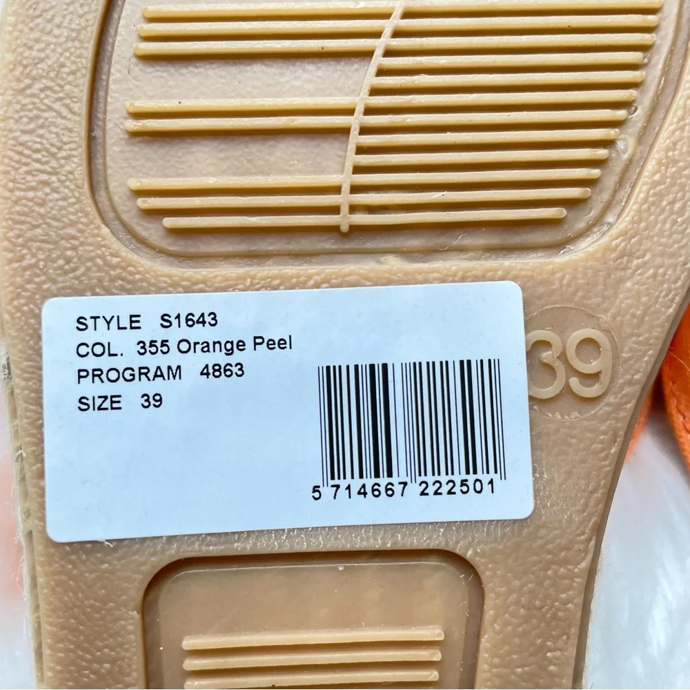 GANNI Orange Embroidered Canvas Espadrille Slippers Women’s Size 9 EU 39 NIB